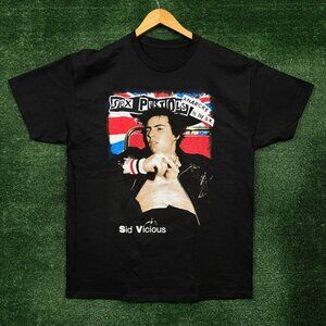 Sex Pistols Anarchy in the UK Sid Vicious Punk Rock Band T-Shirt Size Extra Larg